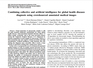 Combining collective and artificial intelligence for global health diseases diagnosis using crowdsourced annotated medical images